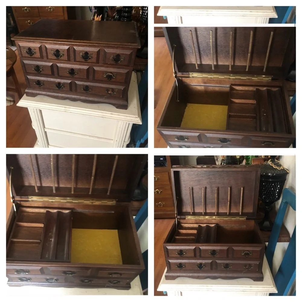 Vintage Wood Jewelry Box UNISEX